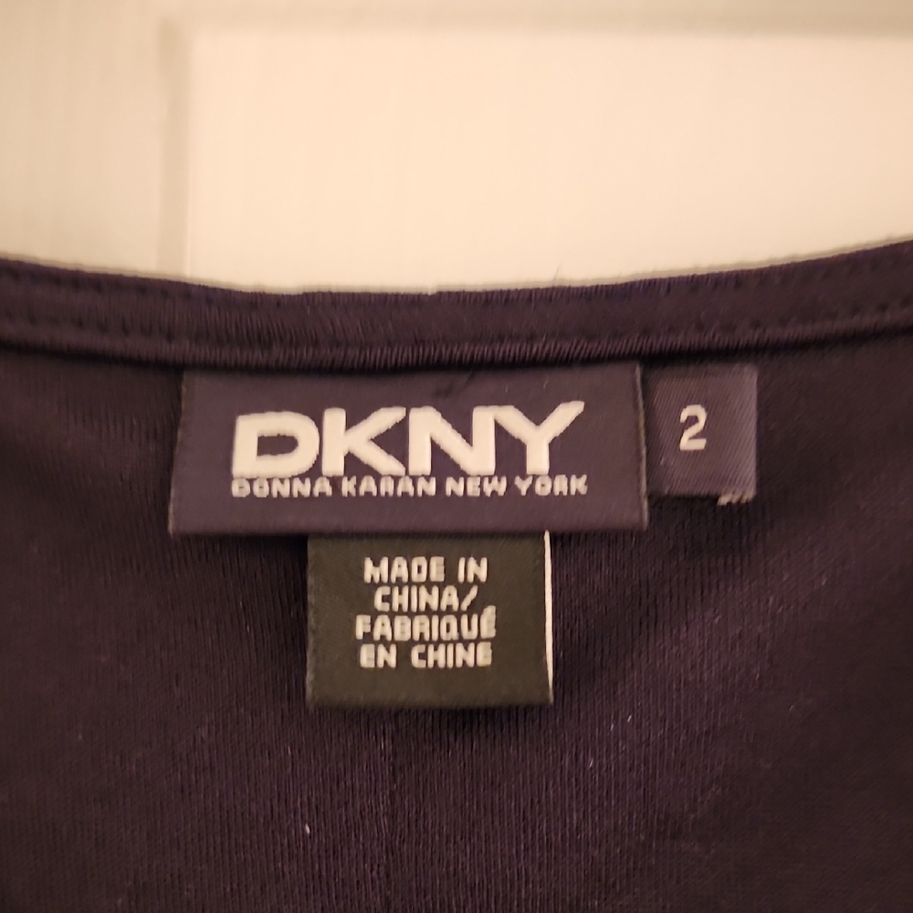 Dkny Abstract Camo Patterned Layered Chiffon Dress - image 2